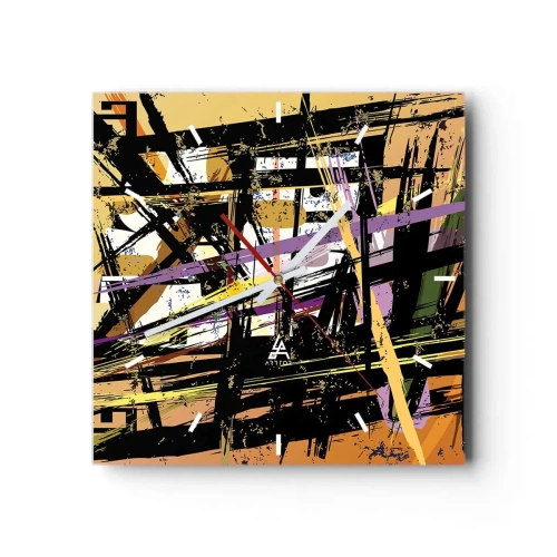 Ceas de perete - Ceas pe sticlă - Tăietură ascuțită - 30x30 cm