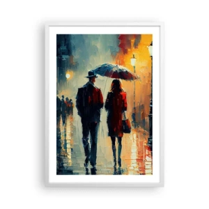 Poster în ramă albă - Poveste de dragoste urbană - 50x70 cm
