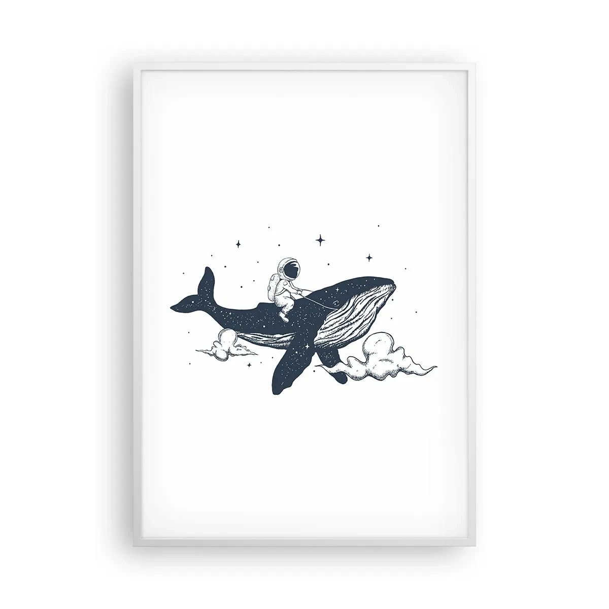 Poster în ramă albă - Aventura spațială - 70x100 cm