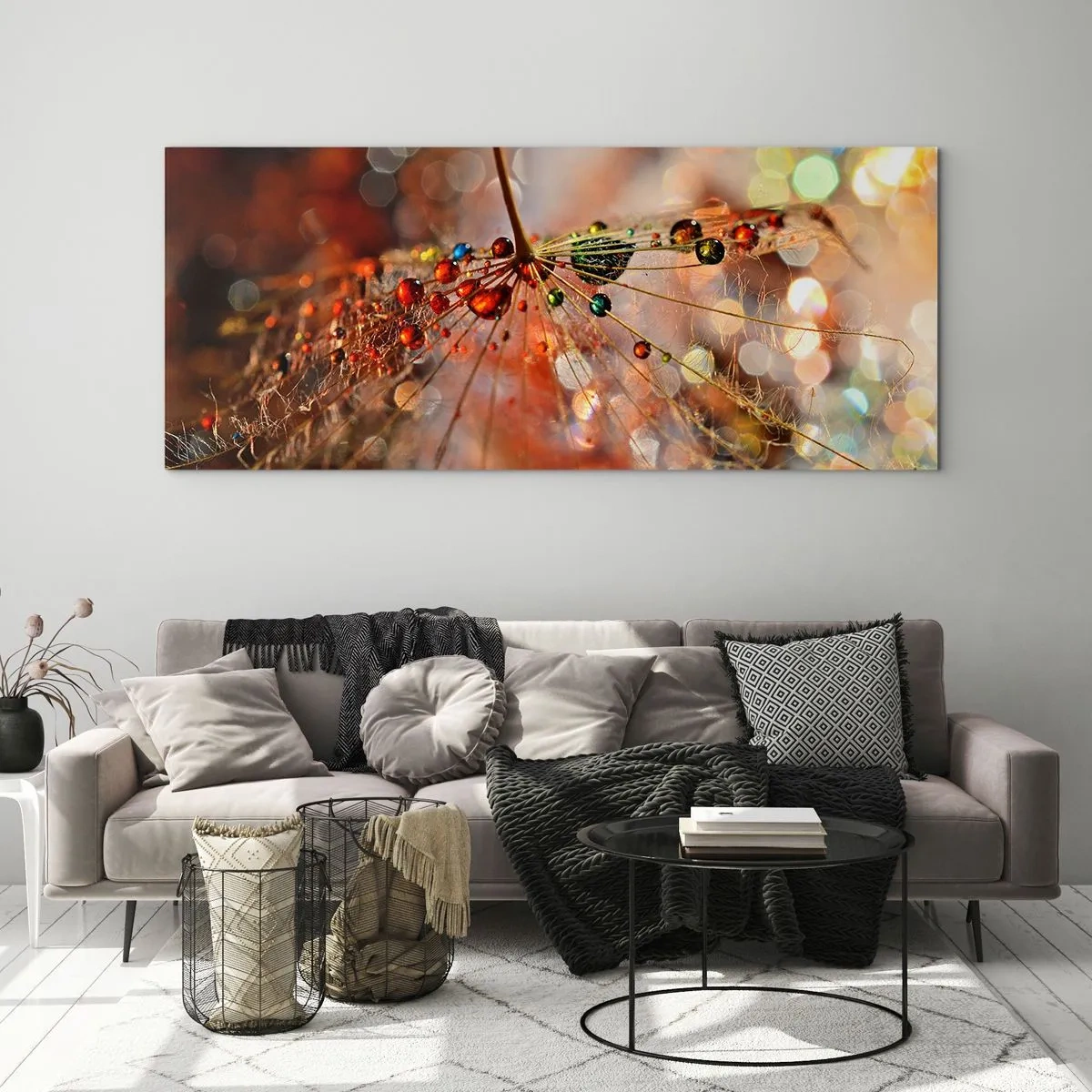 Tablou pe sticlă - Înfipt pe pânza de păianjen - 90x30 cm