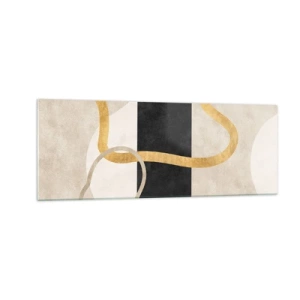 Tablou pe sticlă - Forme înbuclite - 140x50 cm