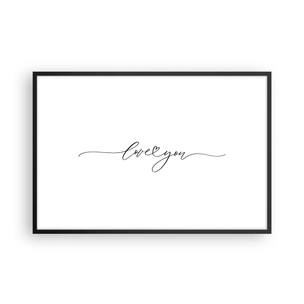 Poster în ramă neagră - Negru pe alb - 91x61 cm