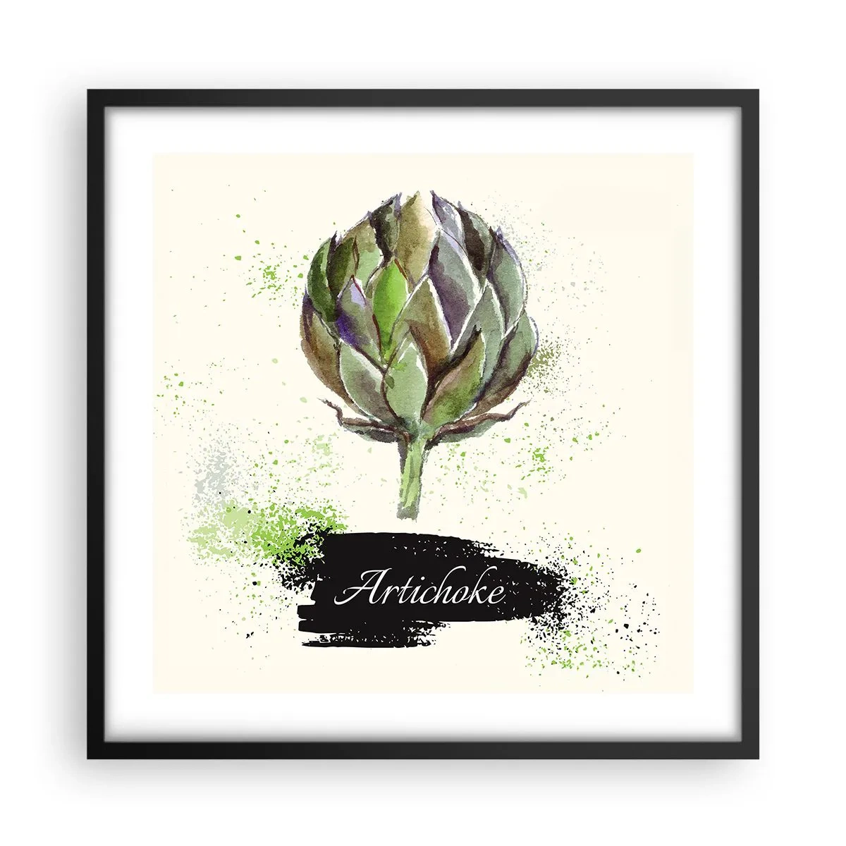 Poster în ramă neagră - Trăiască legumele! - 50x50 cm