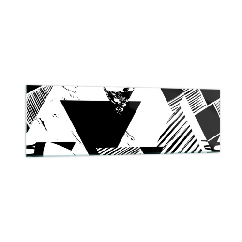 Tablou pe sticlă - Ploaie de triunghiuri - 160x50 cm