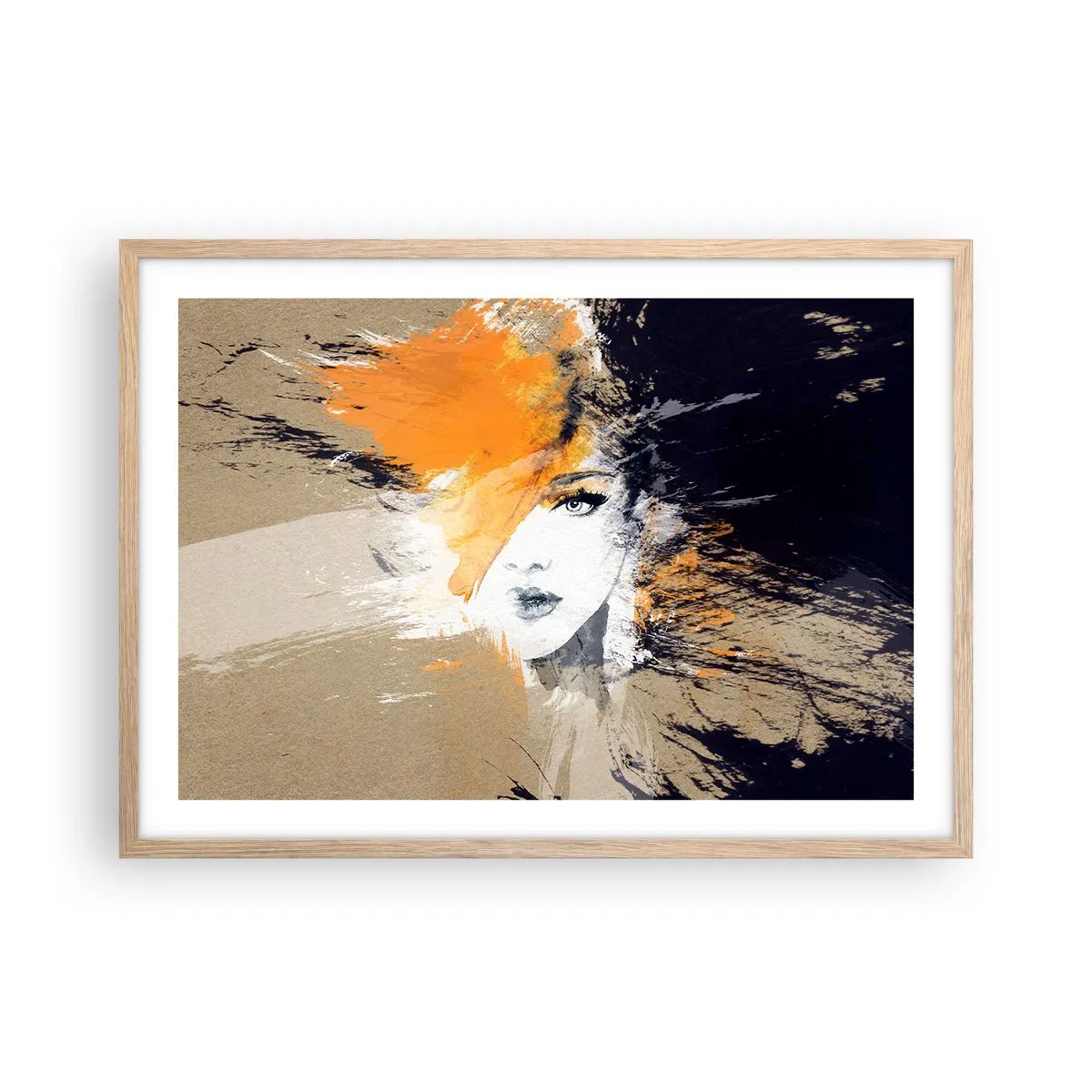 Poster în ramă de stejar deschis - Și se face lumină - 70x50 cm