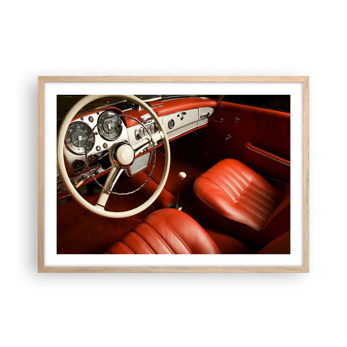 Poster în ramă de stejar deschis - Lux în stil vintage - 70x50 cm