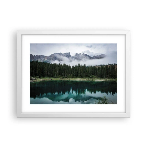 Poster în ramă albă - Liniște, liniște, să nu trezim apa care doarme... - 40x30 cm