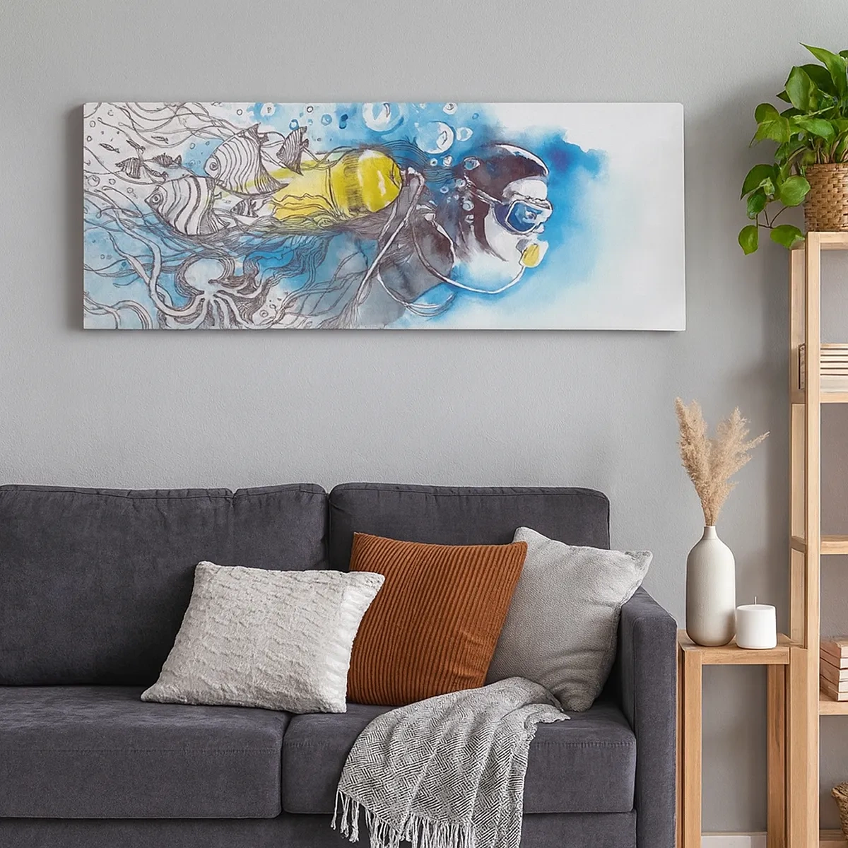 Tablou pe pânză - Marele albastru - 30x30 cm