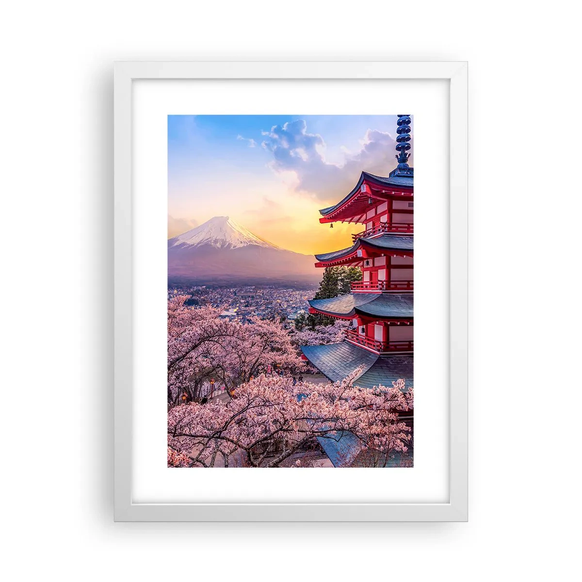 Poster în ramă albă - Esența spiritului japonez - 30x40 cm