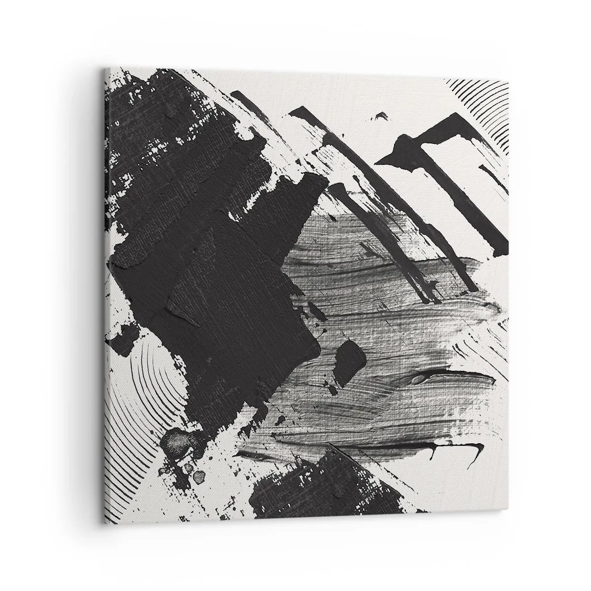 Tablou pe pânză - Abstracție - expresie de negru - 50x50 cm