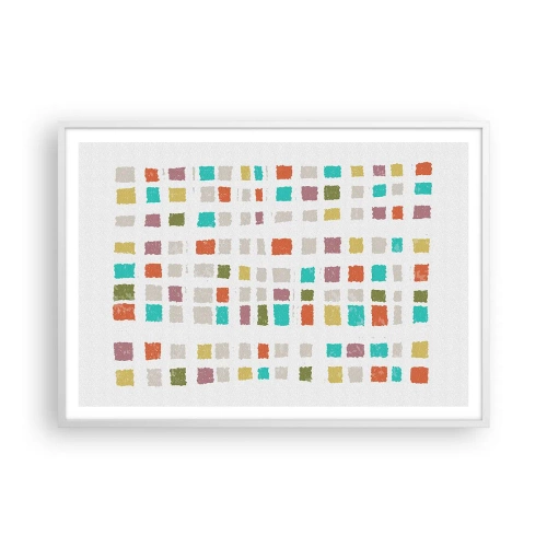 Poster în ramă albă - Joc necunoscut - 100x70 cm