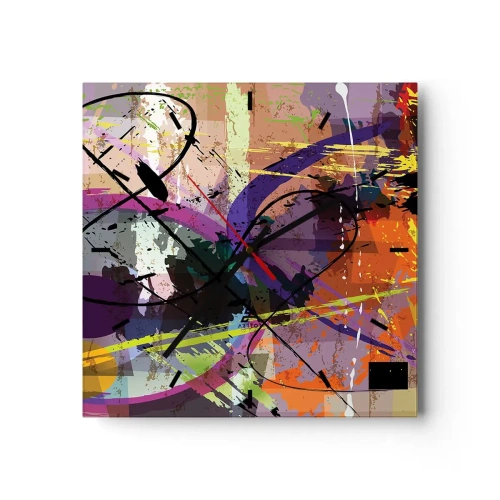 Ceas de perete - Ceas pe sticlă - Poate fi drept sau de jur împrejur - 30x30 cm