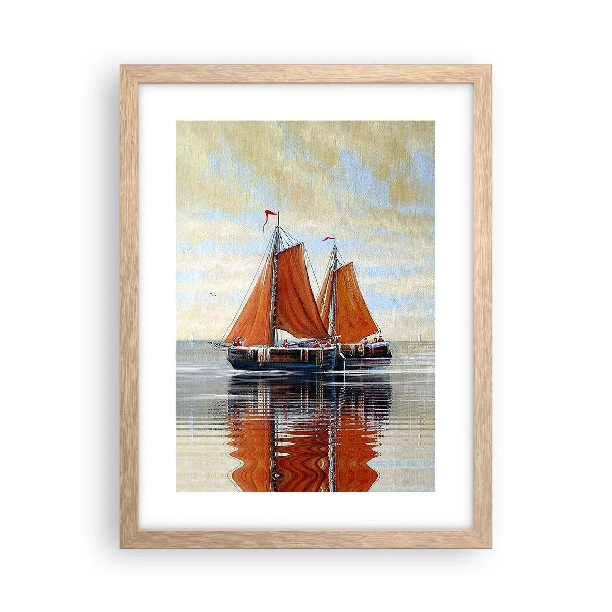 Poster în ramă de stejar deschis - Hei, marinarule, navighează... - 30x40 cm
