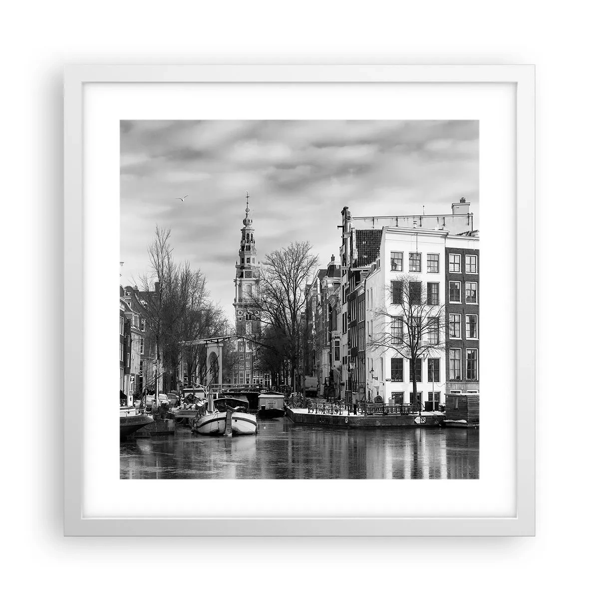 Poster în ramă albă - Amsterdam vibes - 40x40 cm