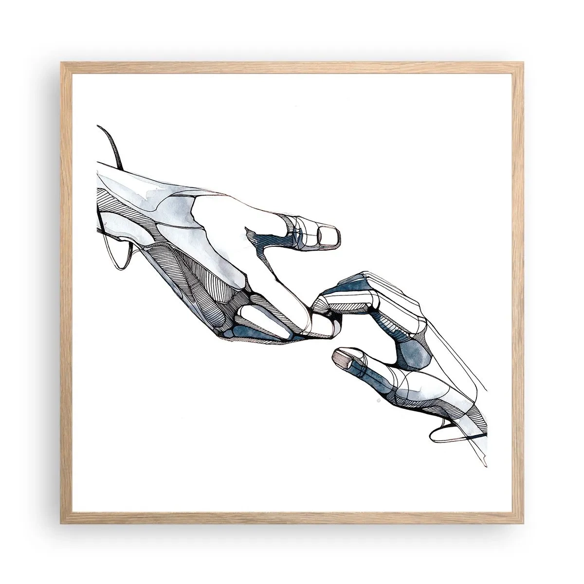 Poster în ramă de stejar deschis - Gest frumos - 60x60 cm