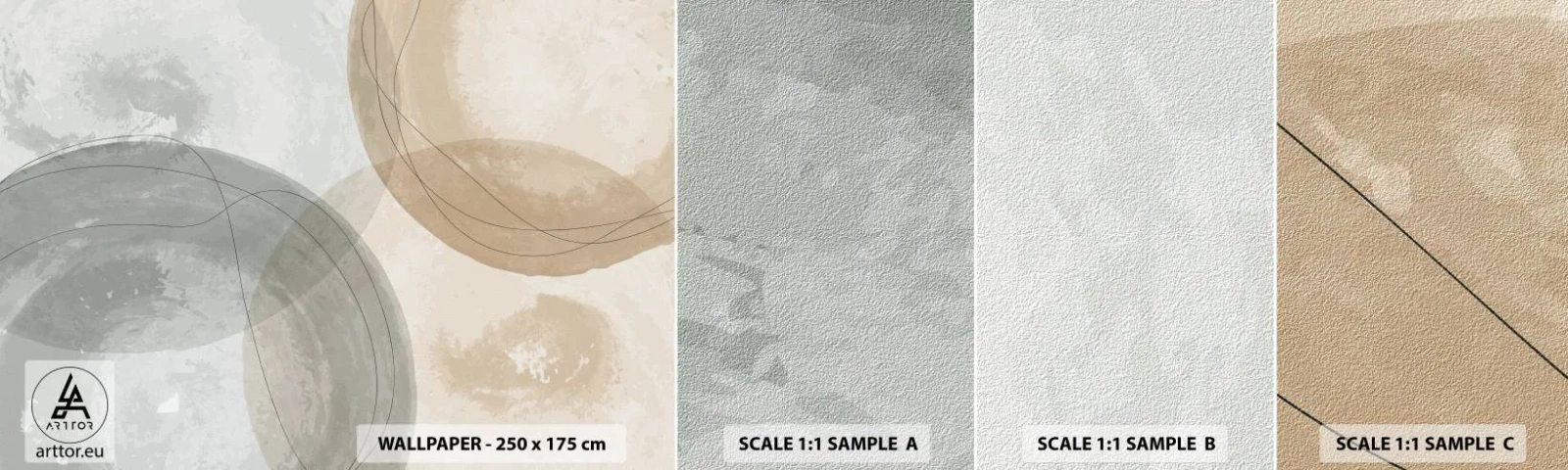 Mostră tapet autocolant Deluxe Sticker - Întrepătrunderea lumilor - Abstracția, Bucată, Districte - 100x30 cm