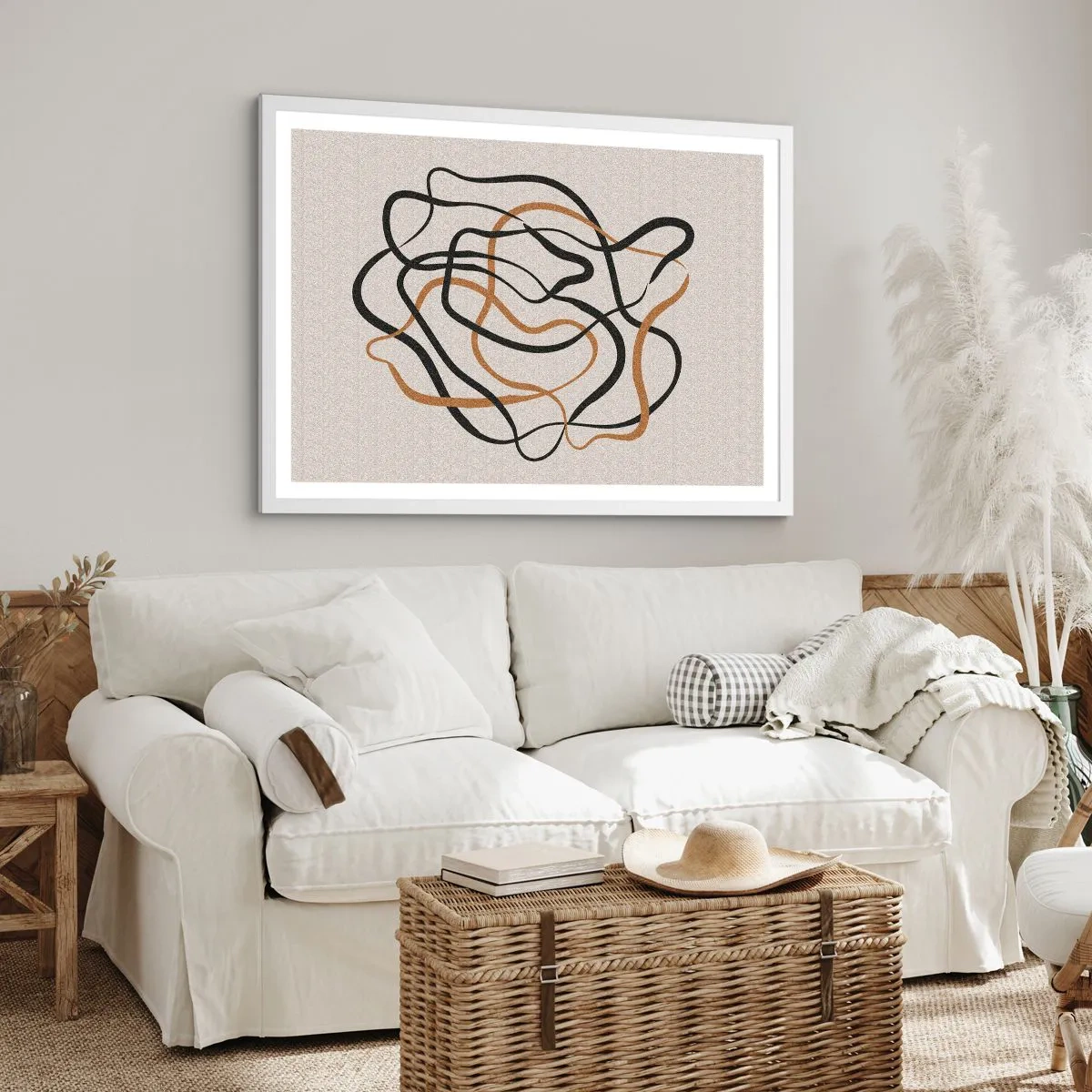 Poster în ramă albă - Totul s-a încurcat - 91x61 cm