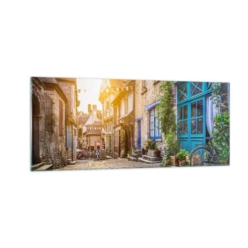 Tablou pe sticlă - Fantoma albă a orașului - 100x40 cm