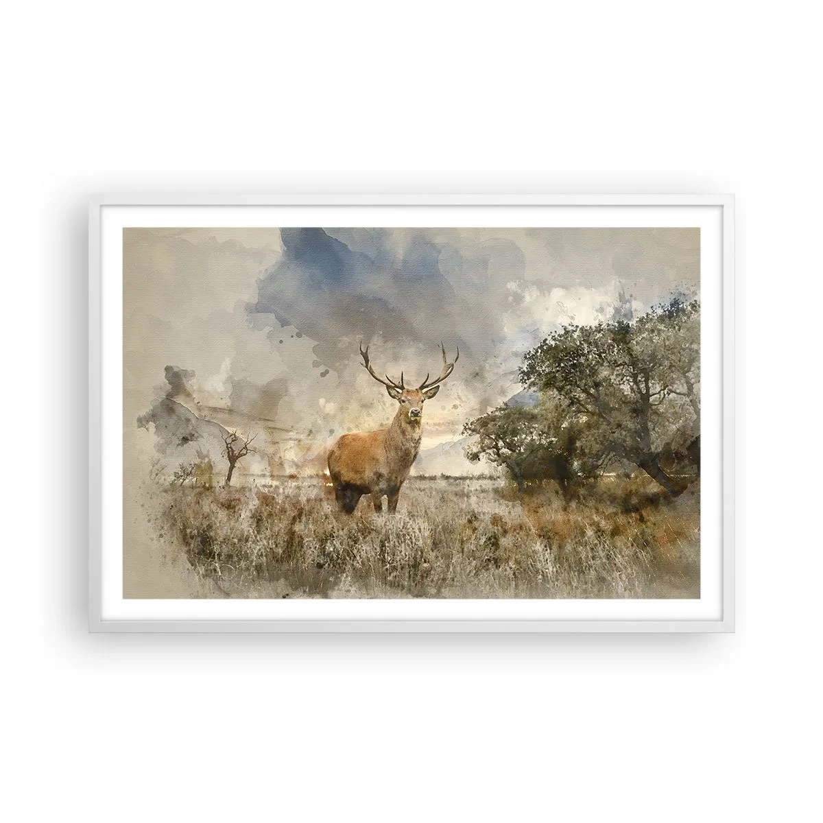 Poster în ramă albă - Demnitate - putere - măreție - 91x61 cm