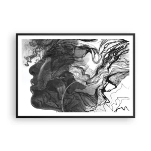 Poster în ramă neagră - Încurcată în vise - 100x70 cm