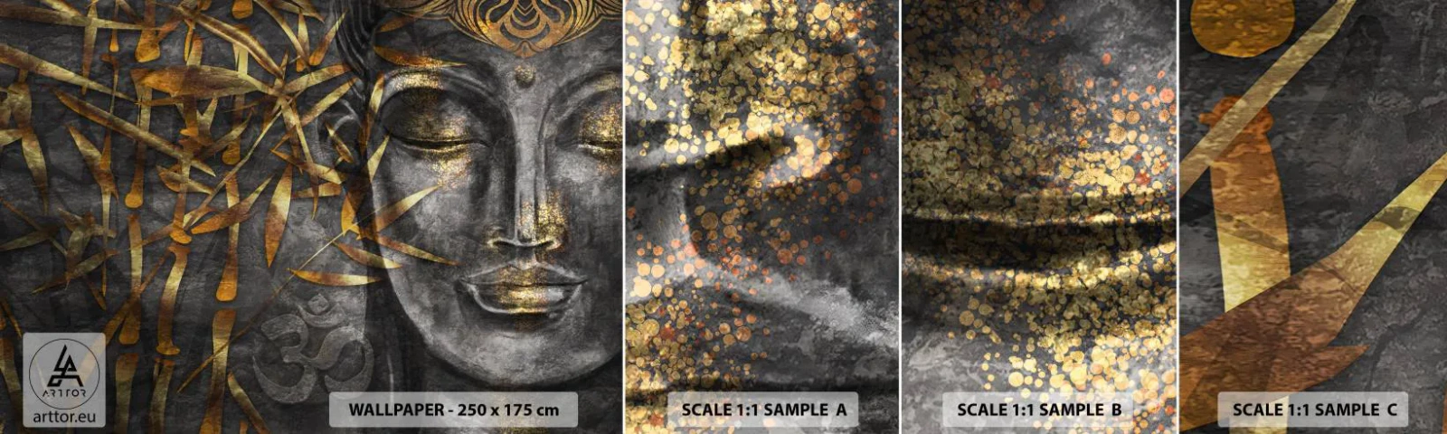 Mostră tapet autocolant Deluxe Sticker - Simțiți pacea - Buddha, Cultură, Asia - 100x30 cm