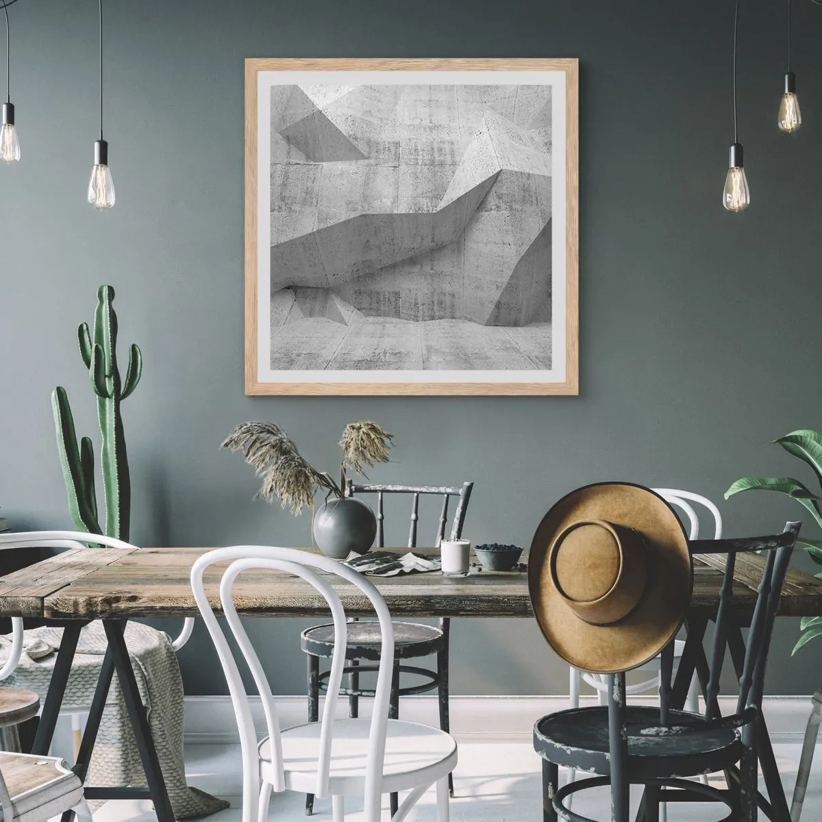 Poster în ramă de stejar deschis - O adevărată provocare - 40x40 cm