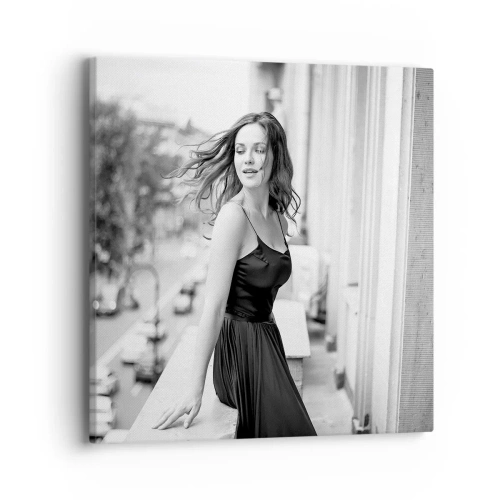 Tablou pe pânză - Cu siguranță e o fată pariziană - 40x40 cm