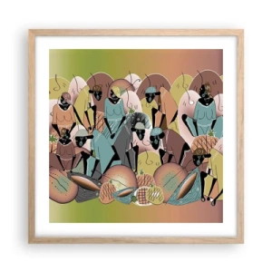 Poster în ramă de stejar deschis - Sărbătoarea cea mare se apropie - 50x50 cm