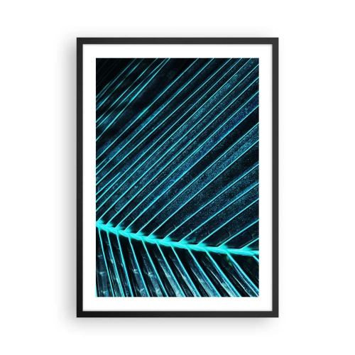 Poster în ramă neagră - Structură abstractă a frunzelor în culori neon - 50x70cm - Textura verdelui - Decorațiune modernă pentru perete pentru living și dormitor ARTTOR