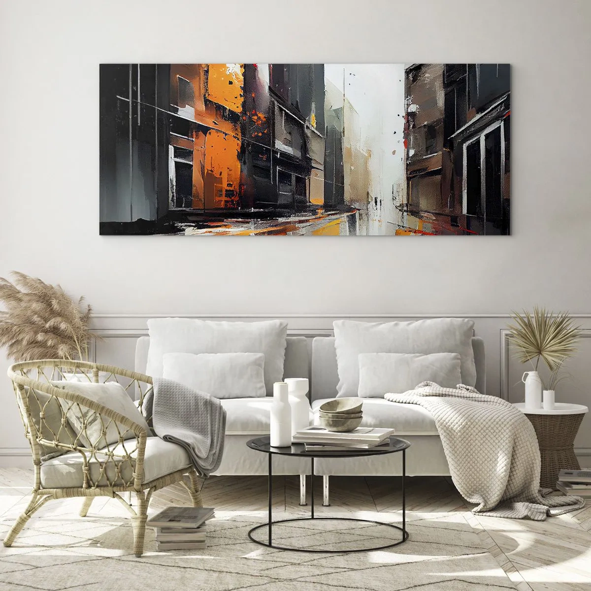 Tablou pe sticlă - O zi ploioasă - 100x40 cm