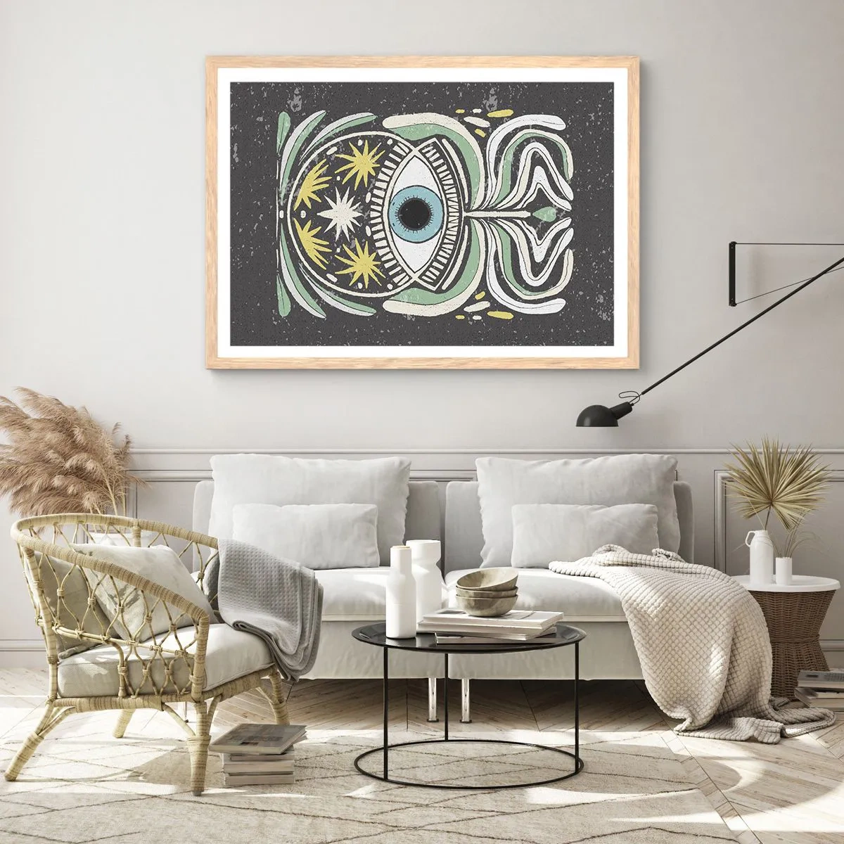 Poster în ramă de stejar deschis - Ritualuri tribale - 50x40 cm