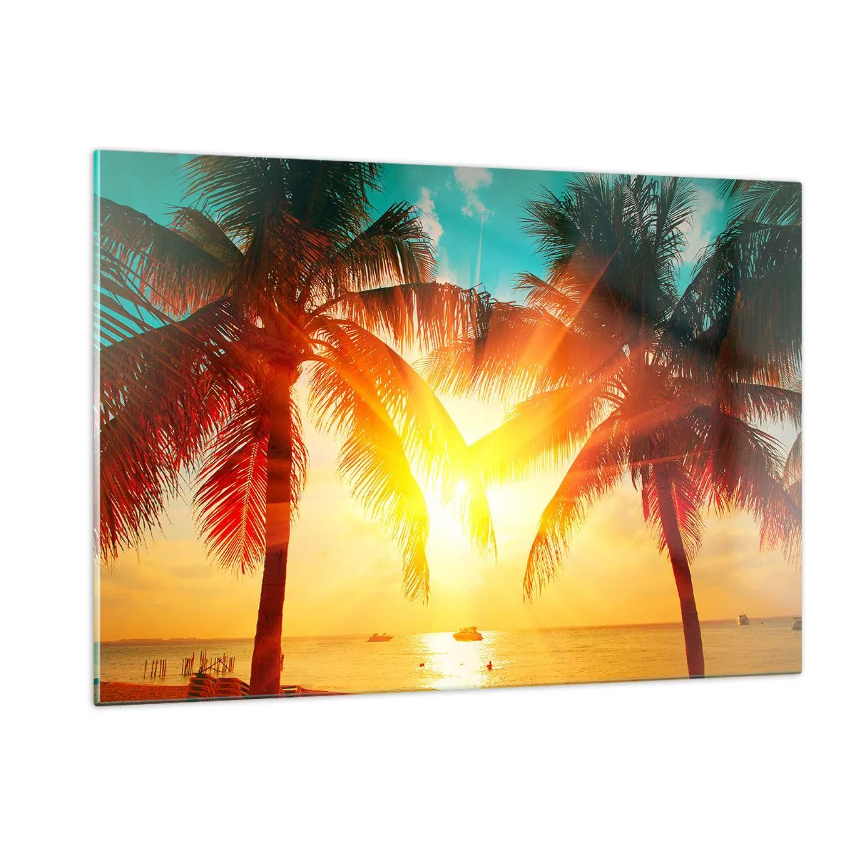 Tablou pe sticlă - Cuplu exotic - 120x80 cm