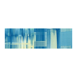Mostră de Tapet Standard Eco - Compoziție în turcoaz - Abstracția, Curele, Maritim - 100x30 cm