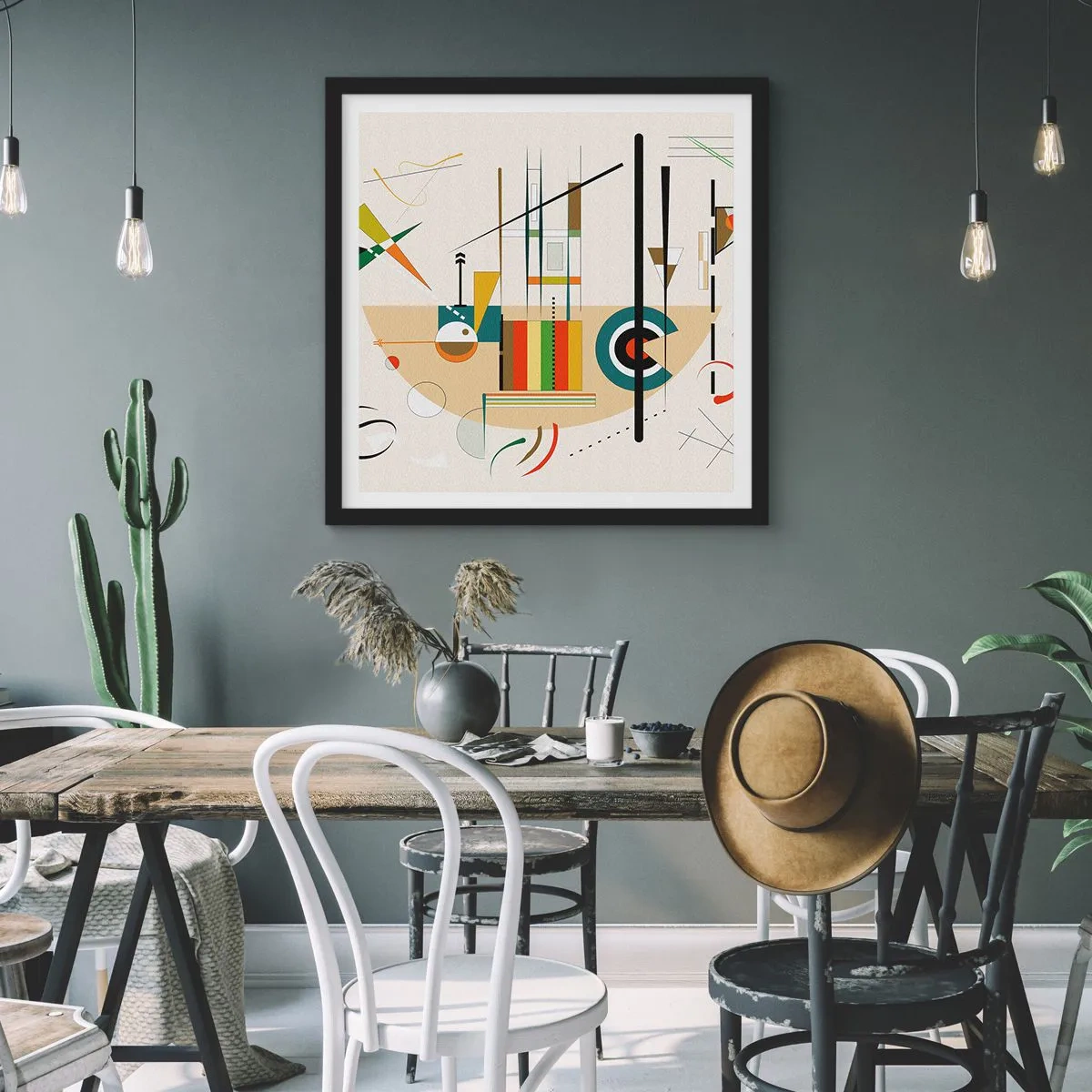 Poster în ramă neagră - Și lumea râde - 50x50 cm