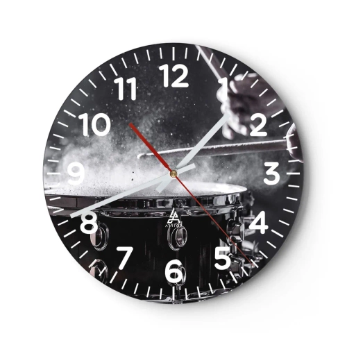 Ceas de perete - Ceas pe sticlă - Pulsul muzicii - 30x30 cm