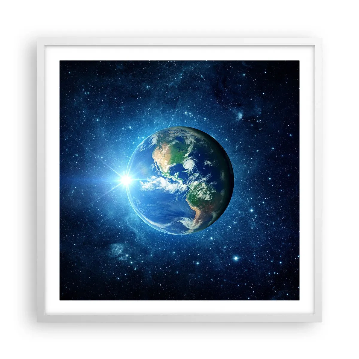 Poster în ramă albă - Suntem în ceruri - 60x60 cm