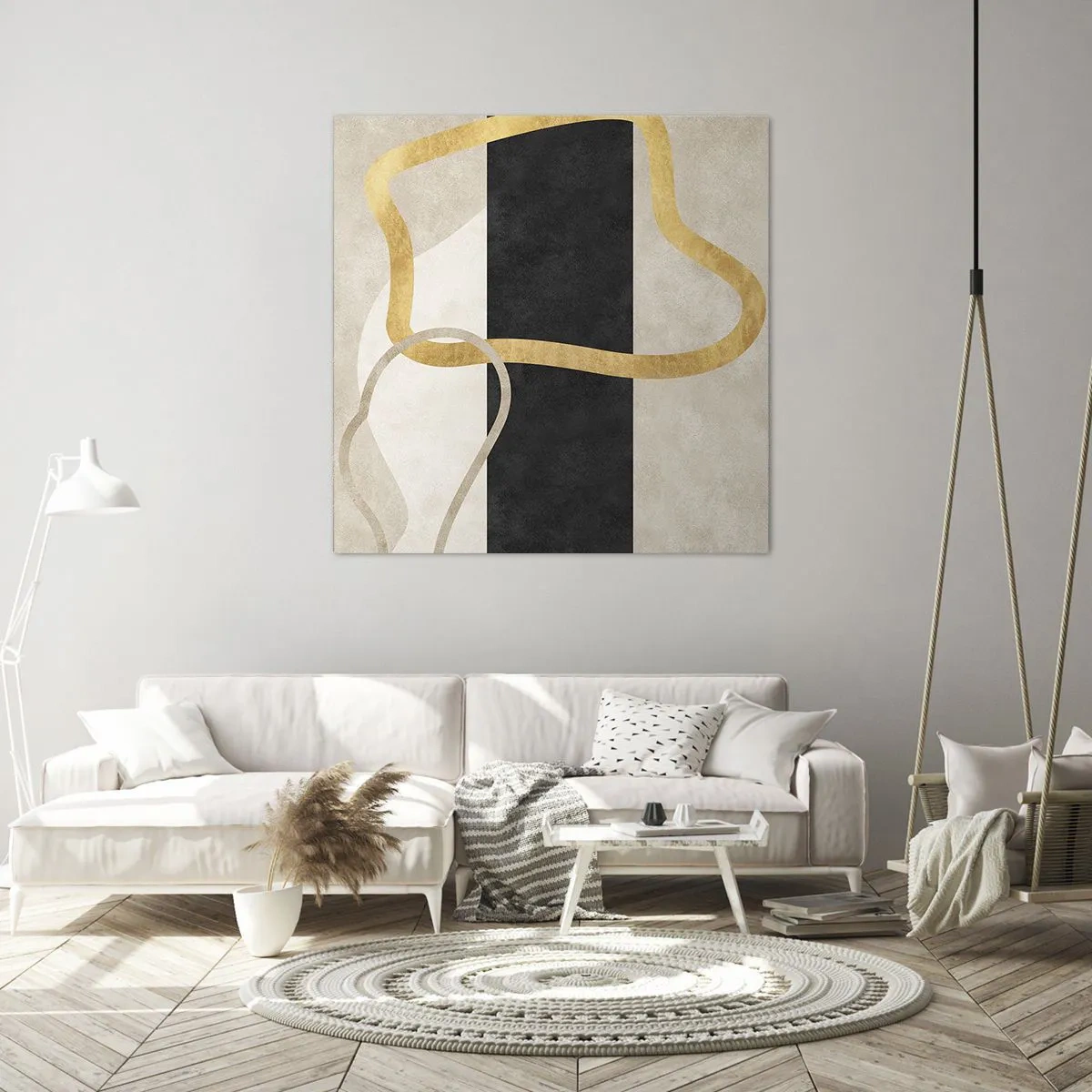 Tablou pe pânză - Forme înbuclite - 70x70 cm