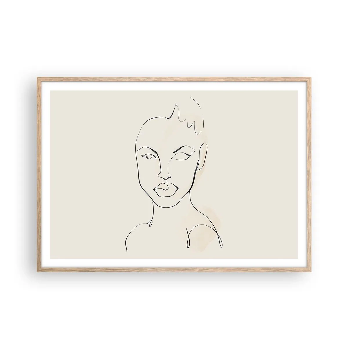 Poster în ramă de stejar deschis - Schiță de senzualitate - 100x70 cm