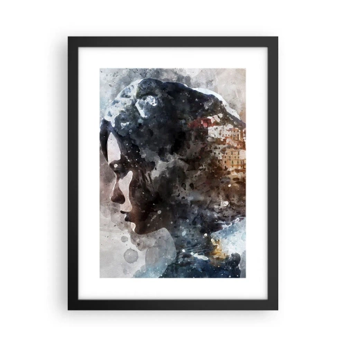 Poster în ramă neagră - Povestea unei fete cu un oraș în fundal - 30x40 cm
