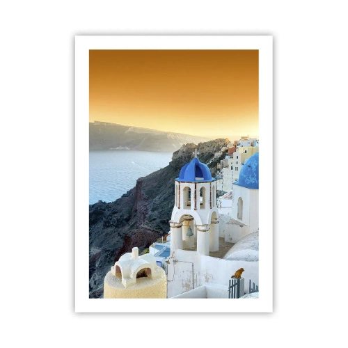 Poster - Santorini - îmbrățișat de stânci - 50x70 cm