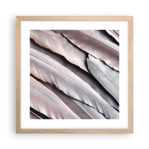 Poster în ramă de stejar deschis - Argintul roz - 40x40 cm