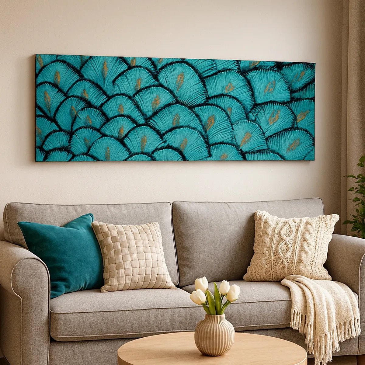 Tablou pe pânză - Marea gală a penelor - 30x30 cm