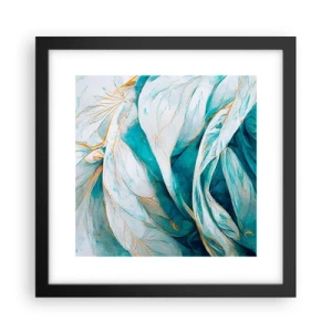 Poster în ramă neagră - Abstractul albastru cu motiv auriu - 30x30 cm