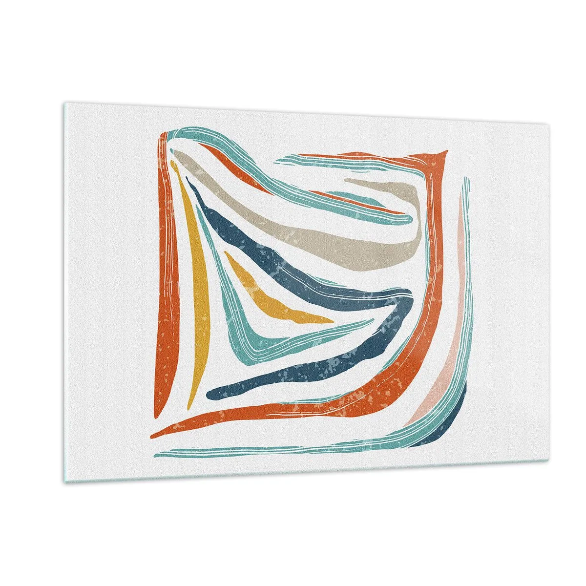 Tablou pe sticlă - Abstracție prietenoasă și zâmbitoare - 120x80 cm