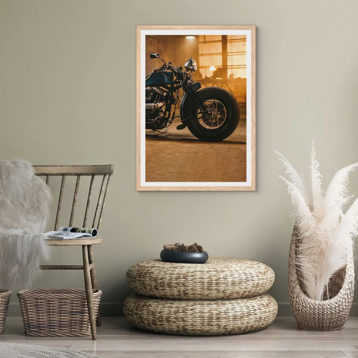 Poster în ramă de stejar deschis - Pot să fac totul - 30x40 cm