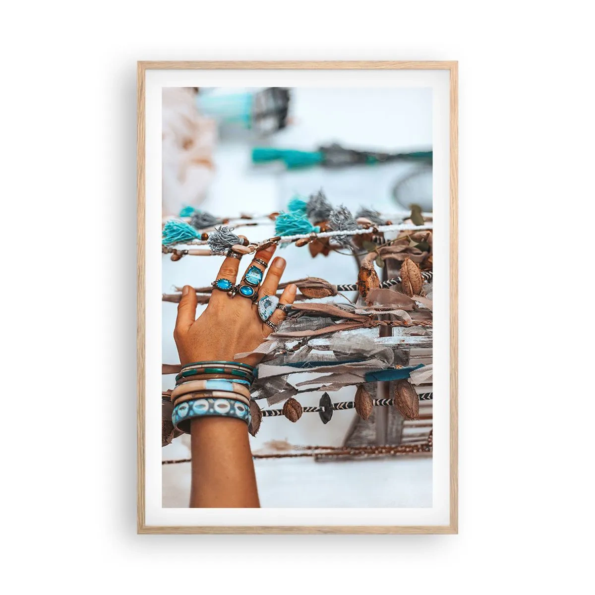 Poster în ramă de stejar deschis - Comori locale - 61x91 cm