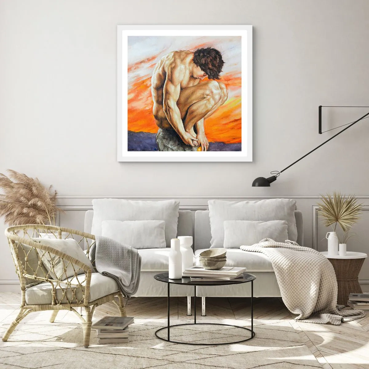 Poster în ramă albă - Ascultându-se pe sine - 60x60 cm