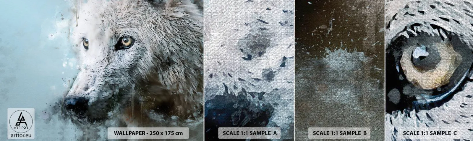 Mostră tapet Premium Canvas - Faceți cunoștință cu sufletul lupului - Animale, Lup, Prădător - 100x30 cm