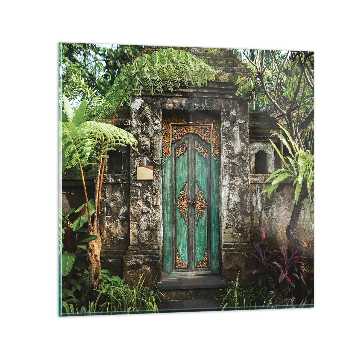 Tablou pe sticlă - O ușă către o lume exotică - 40x40 cm