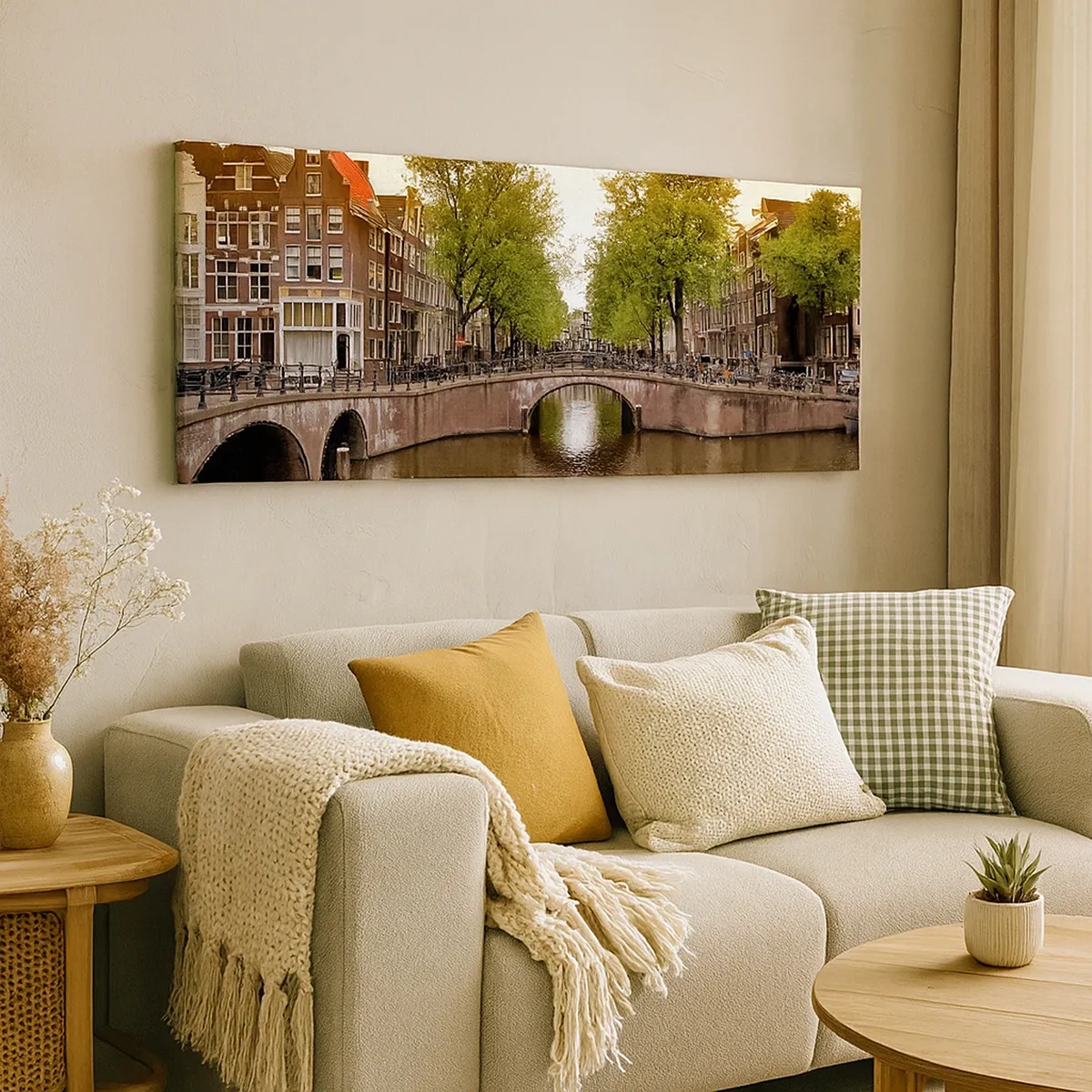 Tablou pe pânză - Cu barca sau cu bicicleta? - 30x30 cm